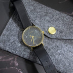 Timex Celestial Opulence Ladies Watch with Black Dial and Black Leather Strap TW2T87600