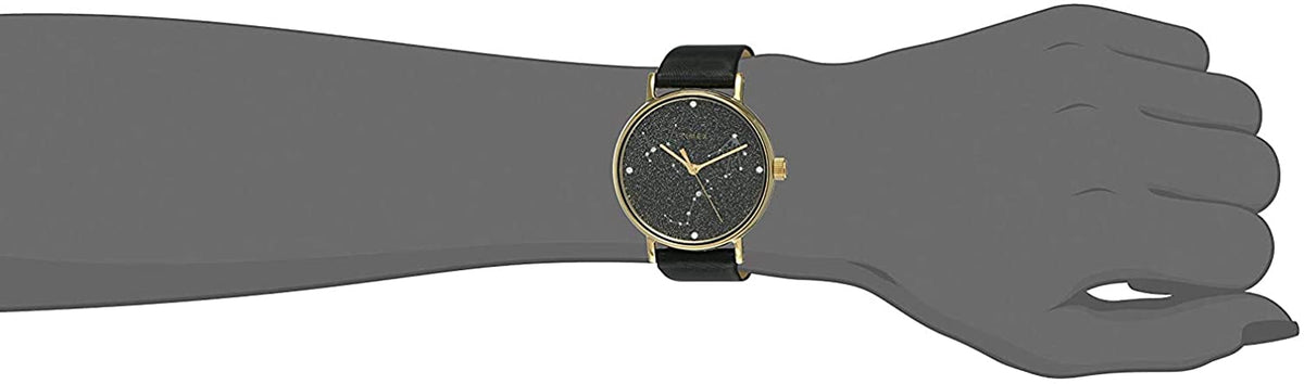 Timex Celestial Opulence Ladies Watch with Black Dial and Black Leather Strap TW2T87600