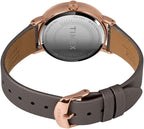 Timex Ladies Watch with Brown Dial with Brown Leather Strap TW2T87700