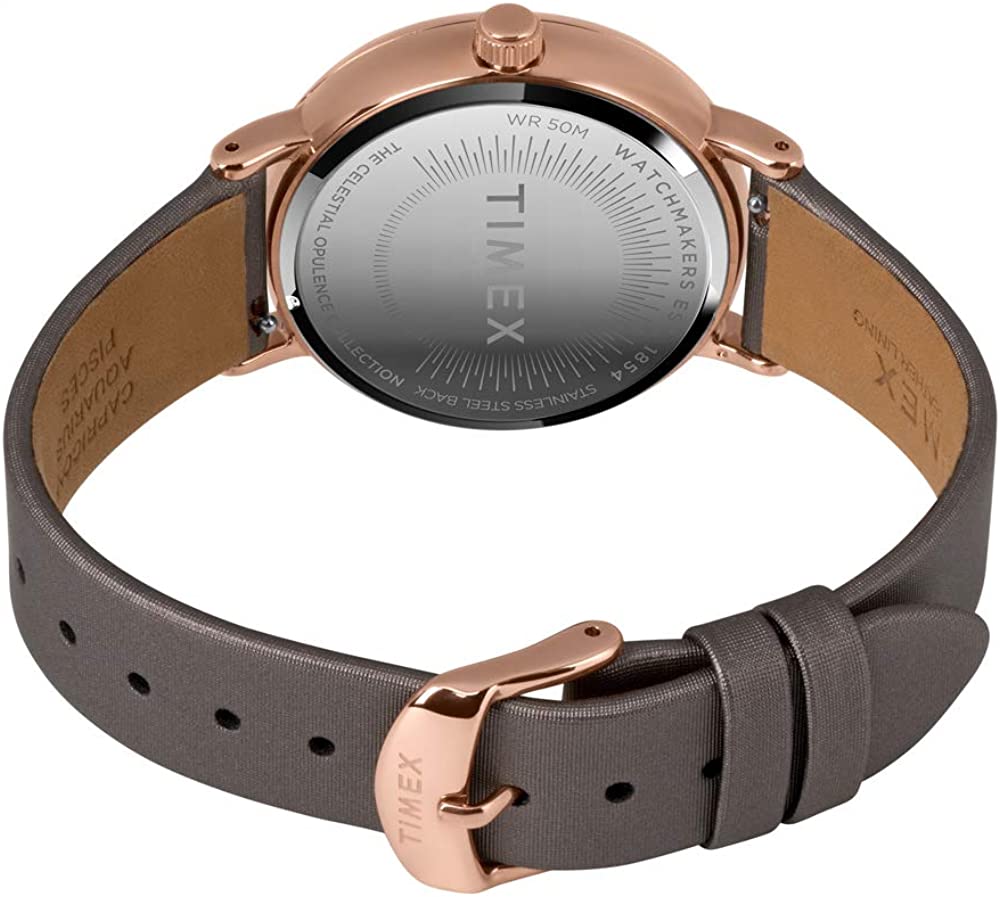 Timex Ladies Watch with Brown Dial with Brown Leather Strap TW2T87700