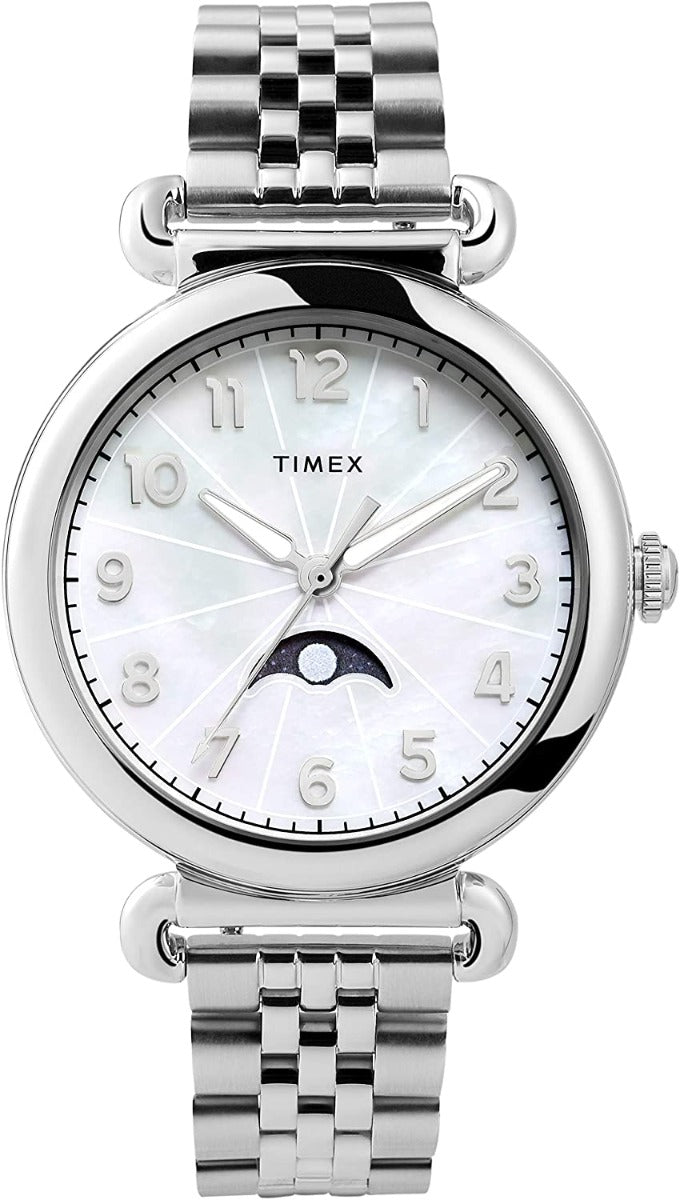 Timex Ladies Moonphase Heritage Watch with Mother of Pearl Dial TW2T89700