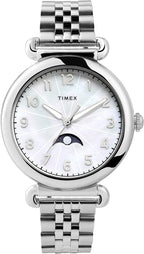 Timex Ladies Moonphase Heritage Watch with Mother of Pearl Dial TW2T89700