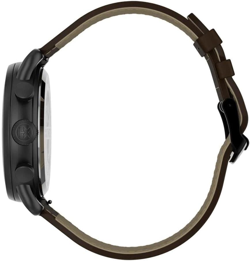 Timex Trend Mens Chronograph Watch with Black Dial and Brown Strap TW2U02100