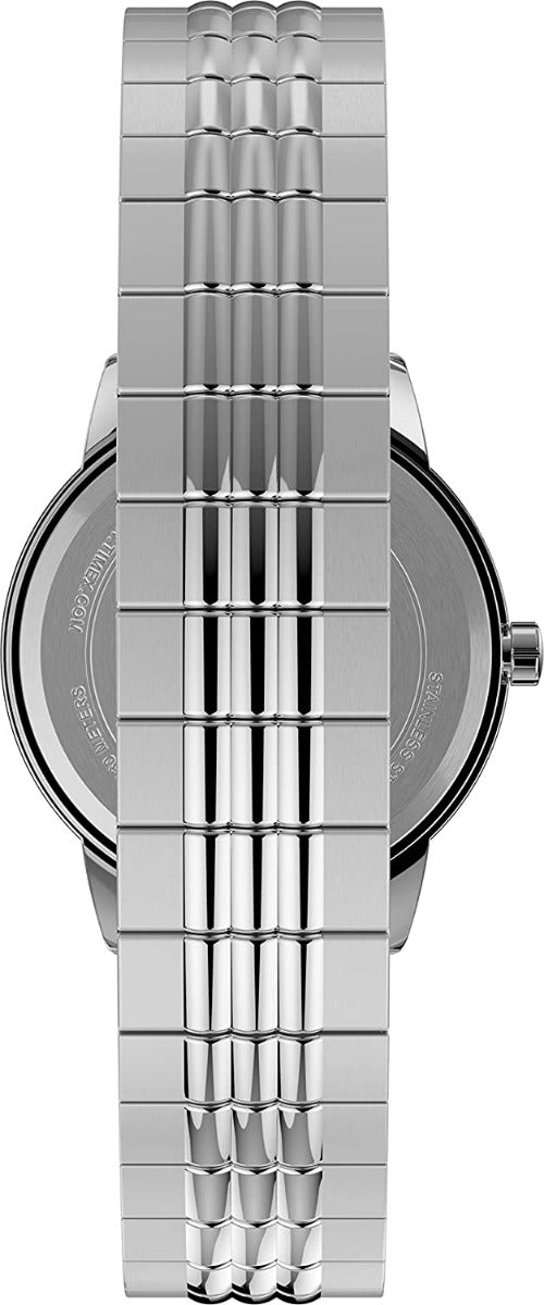 Timex Ladies Easy Reader Watch with White Indiglo Dial and Silver Expander Band TW2U08600
