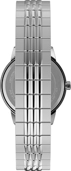 Timex Ladies Easy Reader Watch with White Indiglo Dial and Silver Expander Band TW2U08600