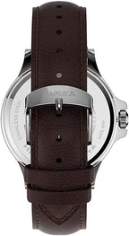Timex Mens Watch with Blue Dial and Brown Leather Strap TW2U13000