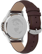 Timex Mens Watch with Blue Dial and Brown Leather Strap TW2U13000