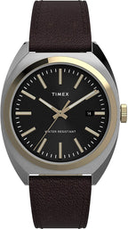 Timex Men's Milano XL Watch with Black Dial and Brown Strap TW2U15800