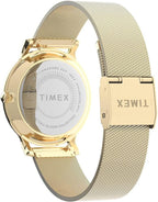 Timex Full Bloom Ladies Watch with Pink Dial and Gold Strap TW2U19100