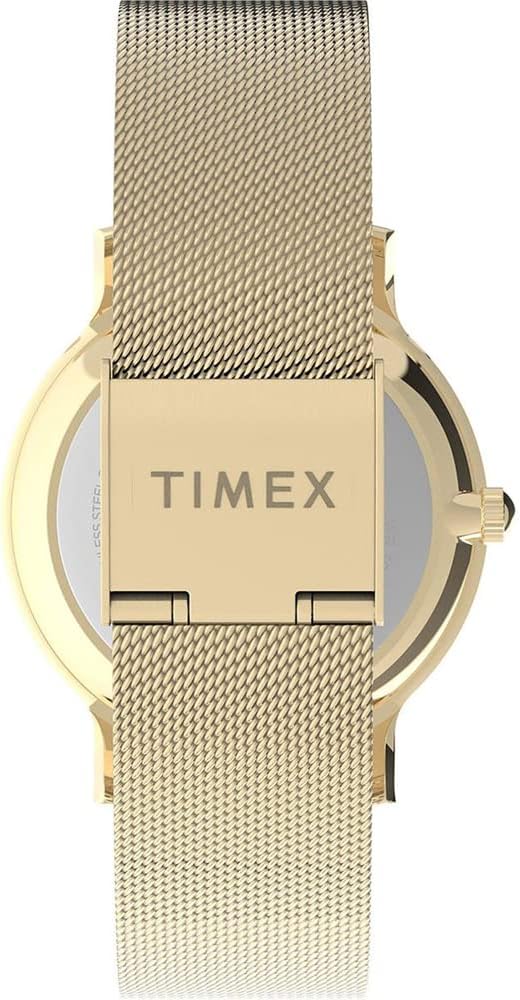 Timex Full Bloom Ladies Watch with Pink Dial and Gold Strap TW2U19100