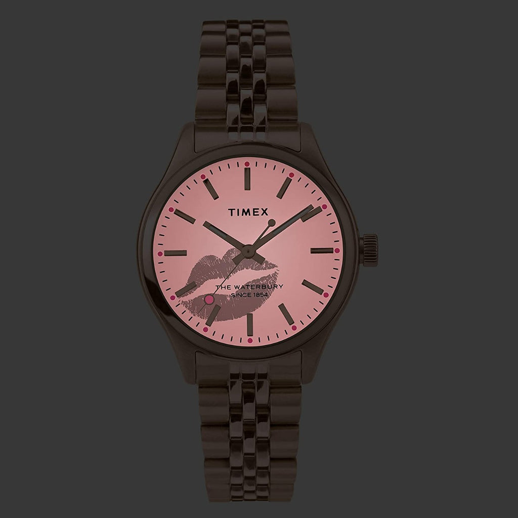 Timex Women's Waterbury Neon Watch with Rose Gold Bracelet TW2U23300