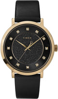 Timex Celestial Opulence Ladies Watch with Black Leather Strap TW2U41200