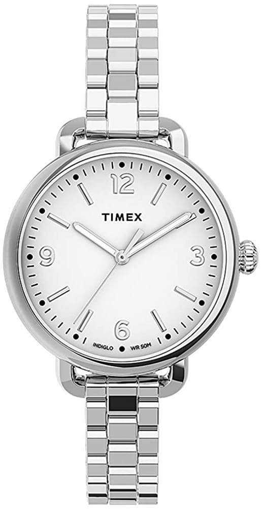 Timex Ladies Demi Watch with White Dial and Silver Bracelet TW2U60300