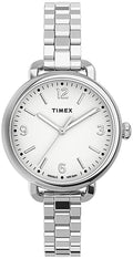 Timex Ladies Demi Watch with White Dial and Silver Bracelet TW2U60300