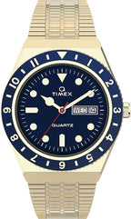 Timex Men's Watch with Blue Dial and Gold Bracelet TW2U62000