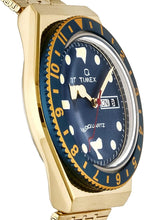 Timex Men's Watch with Blue Dial and Gold Bracelet TW2U62000