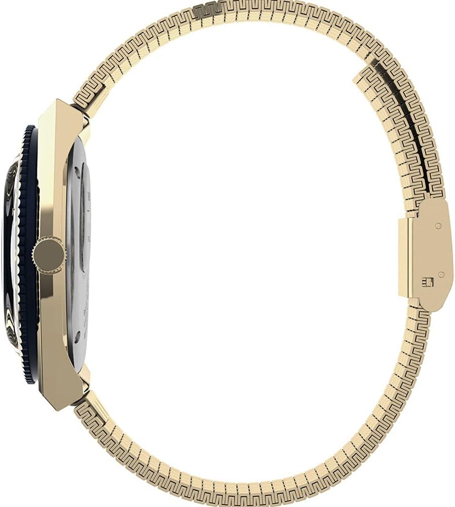 Timex Men's Watch with Blue Dial and Gold Bracelet TW2U62000