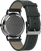 Timex Mens Watch with White Dial and Grey Leather Strap TW2U67500