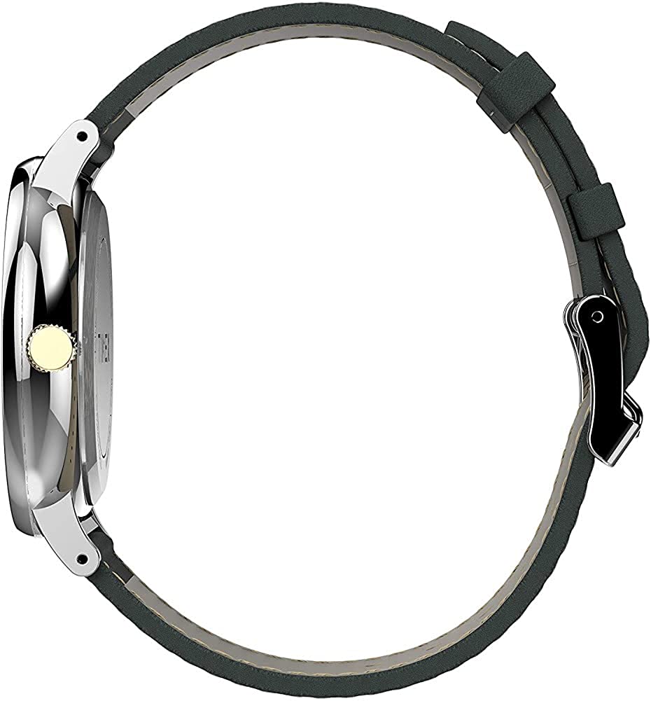 Timex Mens Watch with White Dial and Grey Leather Strap TW2U67500