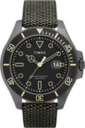Timex Mens Watch with Black Dial and Green Strap TW2U81900