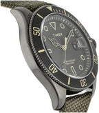 Timex Mens Watch with Black Dial and Green Strap TW2U81900