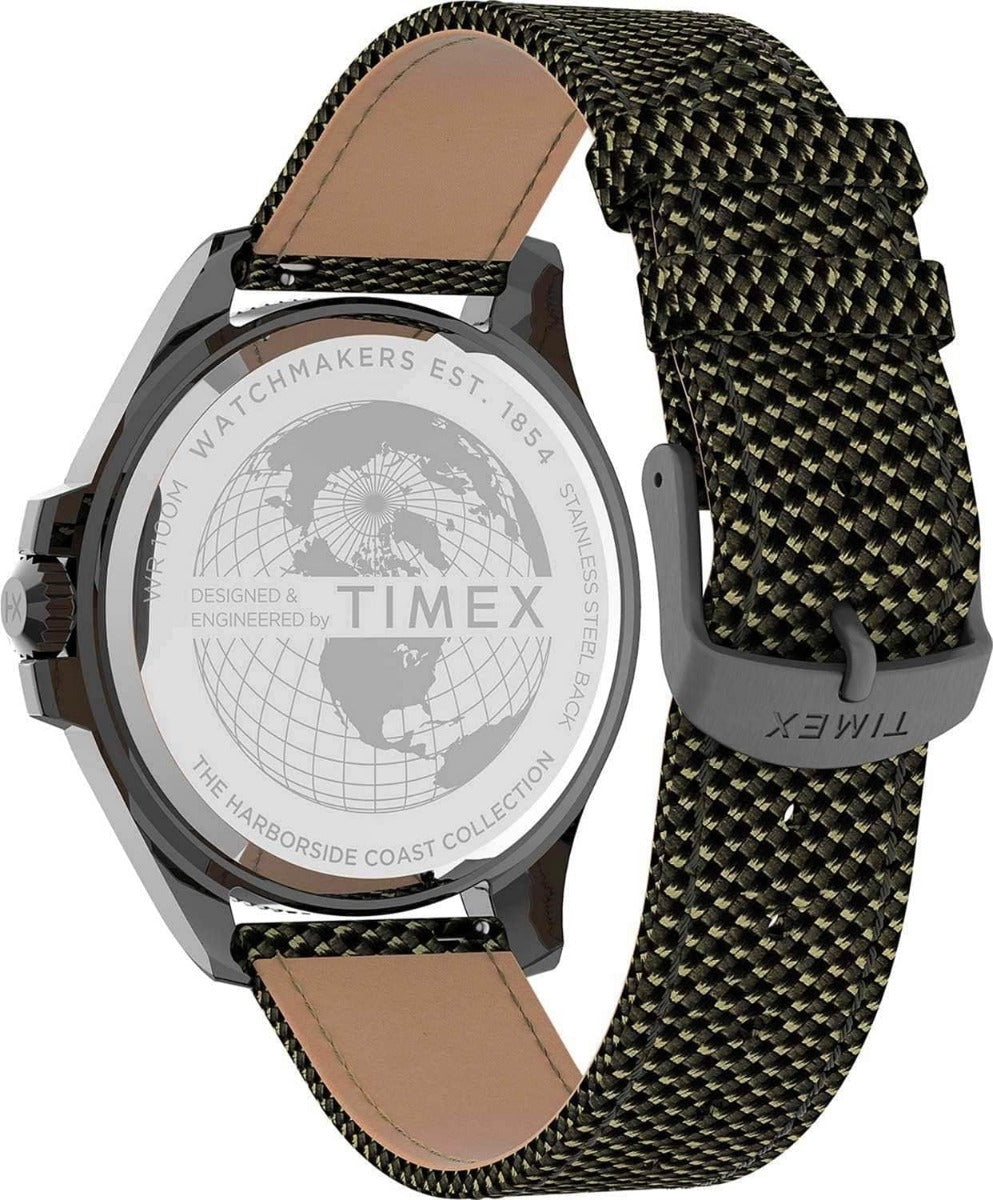Timex Mens Watch with Black Dial and Green Strap TW2U81900