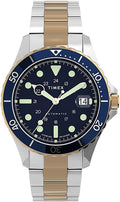 Timex Mens Automatic Watch with Blue Dial and Two Tone Bracelet TW2U83500