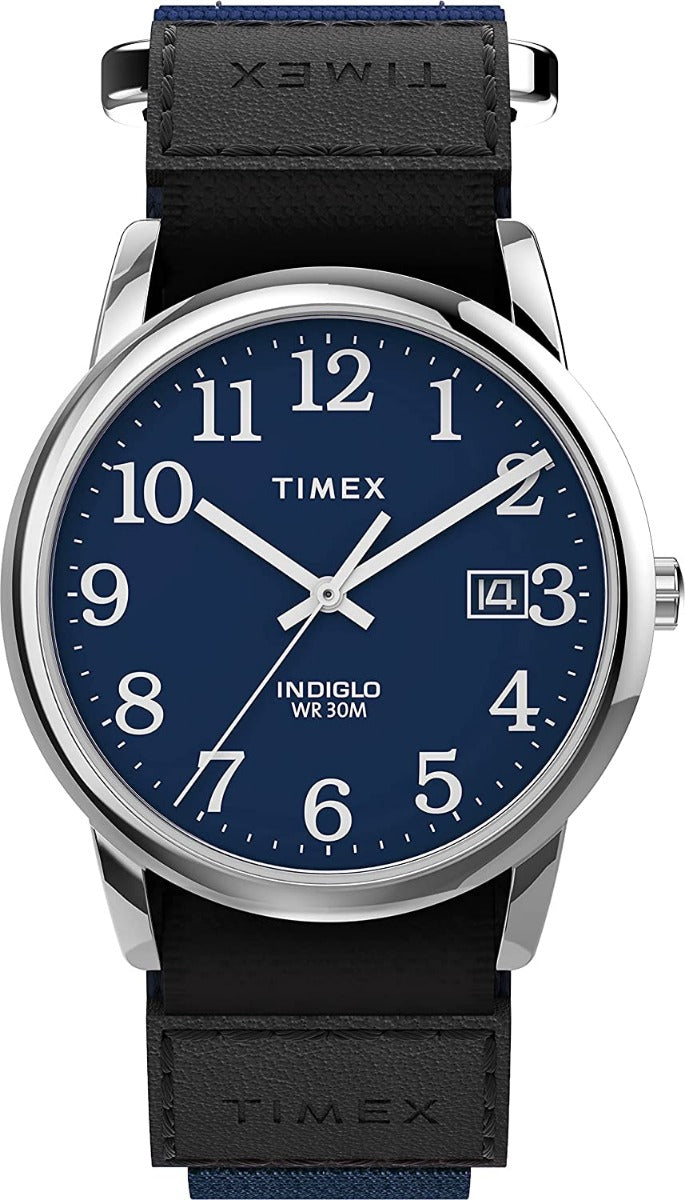 Timex Mens Watch with Blue Dial and Black Canvas Strap TW2U85000