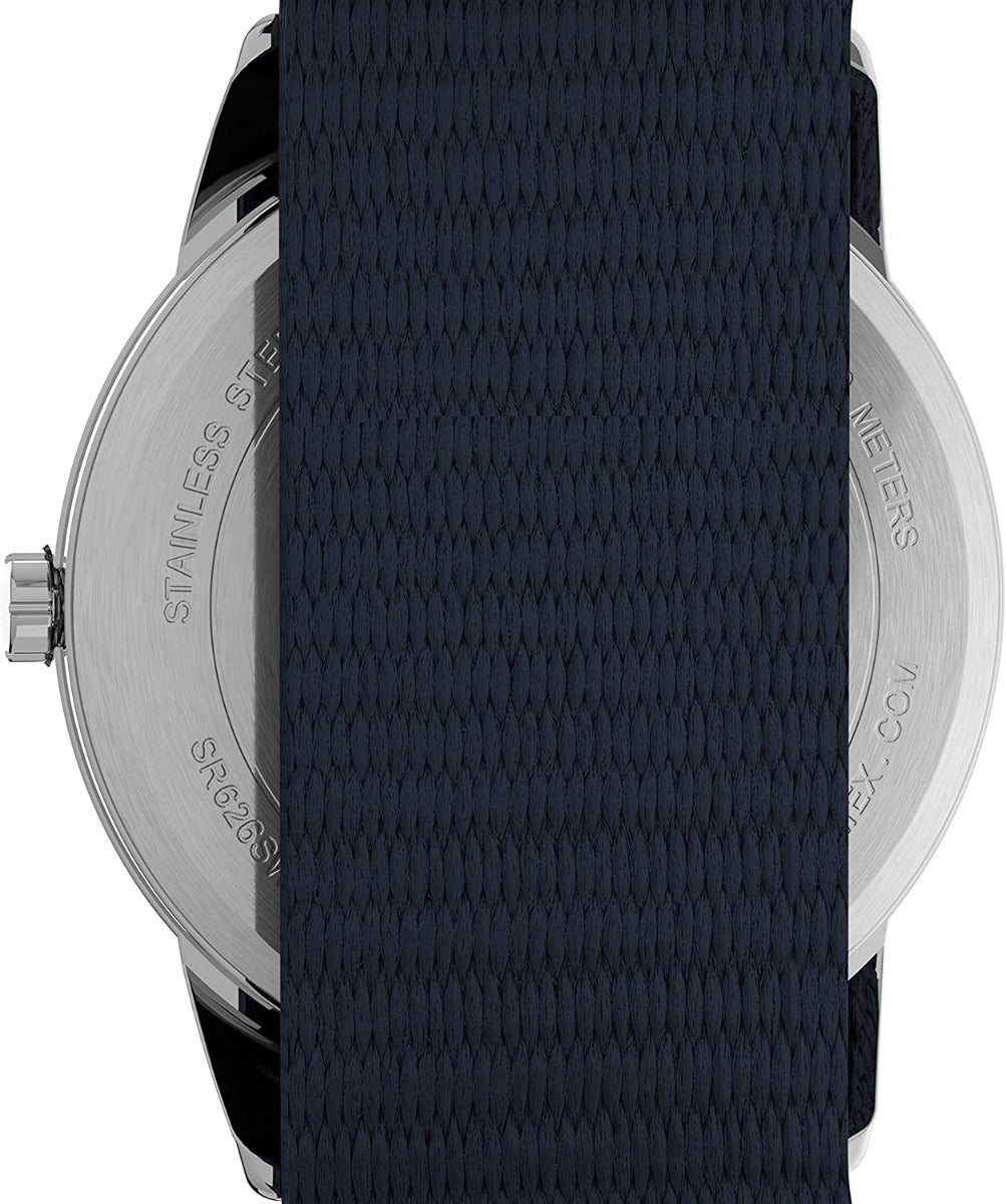 Timex Mens Watch with Blue Dial and Black Canvas Strap TW2U85000
