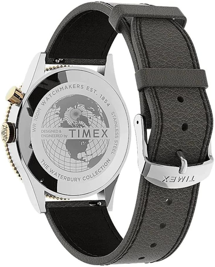 Timex Waterbury Mens Watch with Blue Dial and Brown Strap TW2U90500