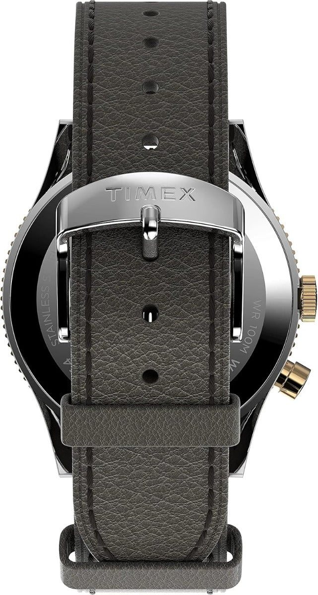Timex Waterbury Mens Watch with Blue Dial and Brown Strap TW2U90500