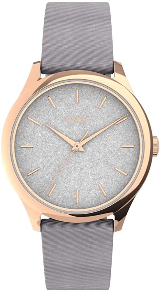 Gwylio Merched Timex TW2V01000 gydag Wyneb Llwyd a Strap Llwyd TW2V01000