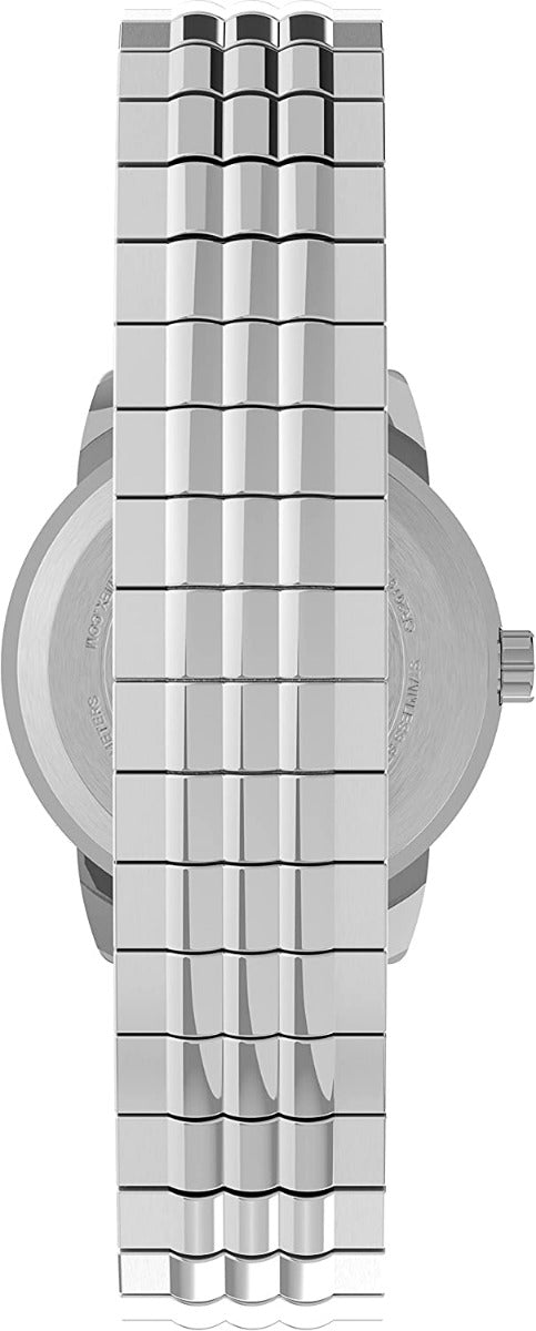 Timex Ladies Watch with White Dial and Stainless Steel Expanding Strap TW2V05800