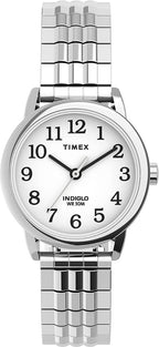 Timex Ladies Watch with White Dial and Stainless Steel Expanding Strap TW2V05800