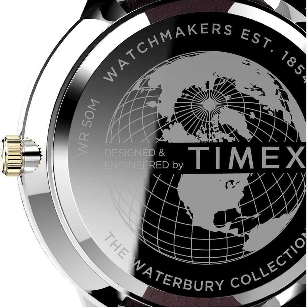 Timex Waterbury Mens Watch with White Dial and Brown Strap TW2V28800