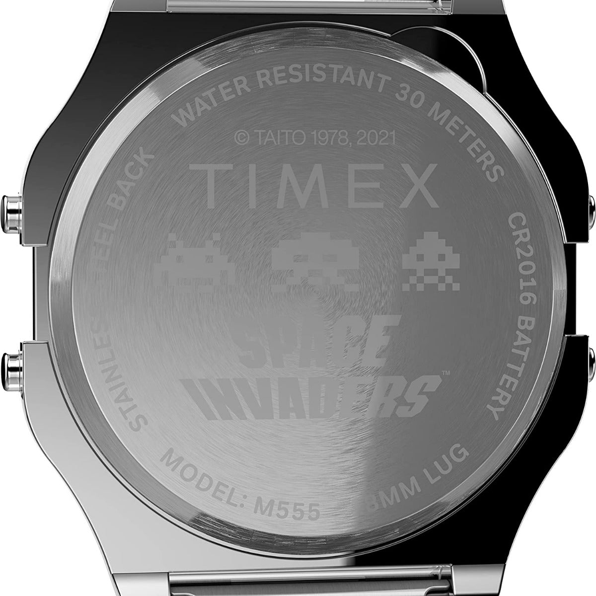 Timex Space Invaders Retro Digital Watch with Silver Bracelet TW2V30000