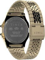 Timex Space Invaders Retro Digital Watch with Gold Bracelet TW2V30100