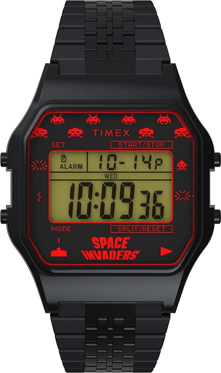 Gwylio Digidol Timex gyda Deial Ddu a Breichled Ddu TW2V30200