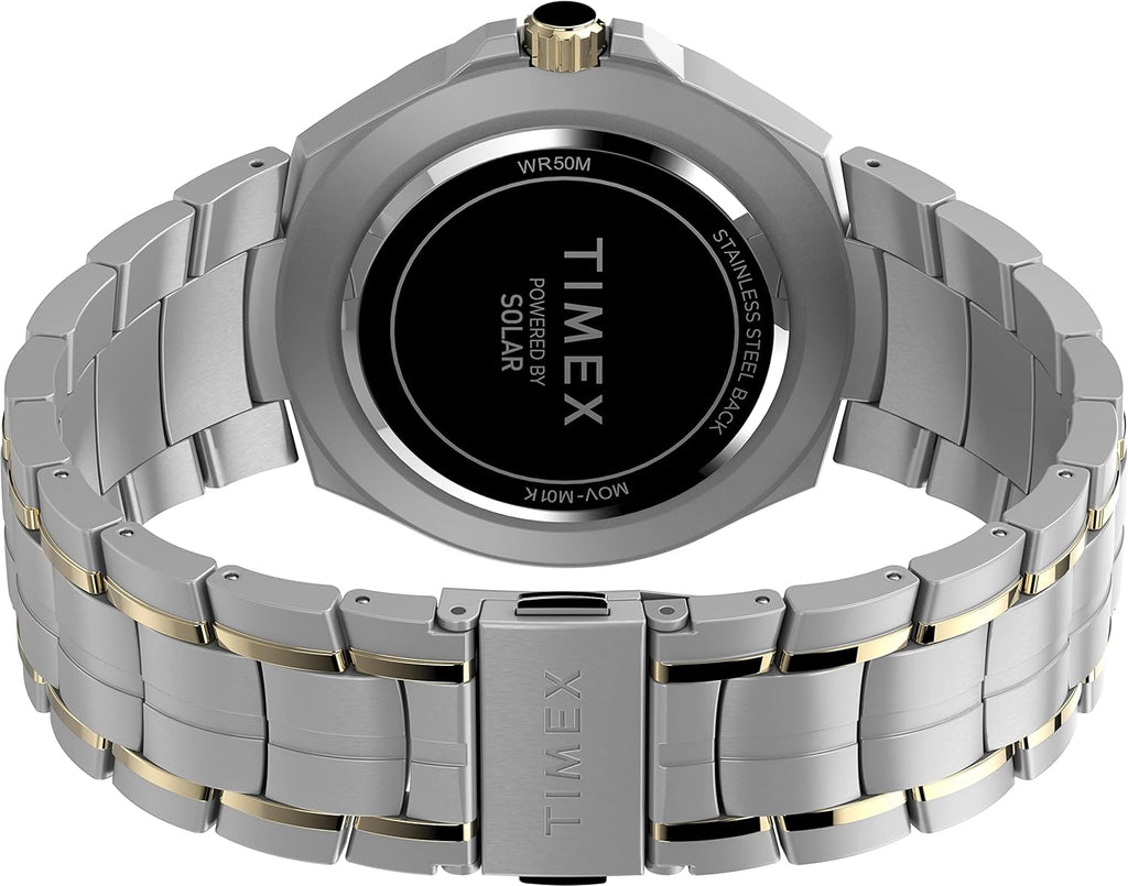 Timex Solar Men's Watch with Blue Dial and Silver Two Tone Bracelet TW2V39700