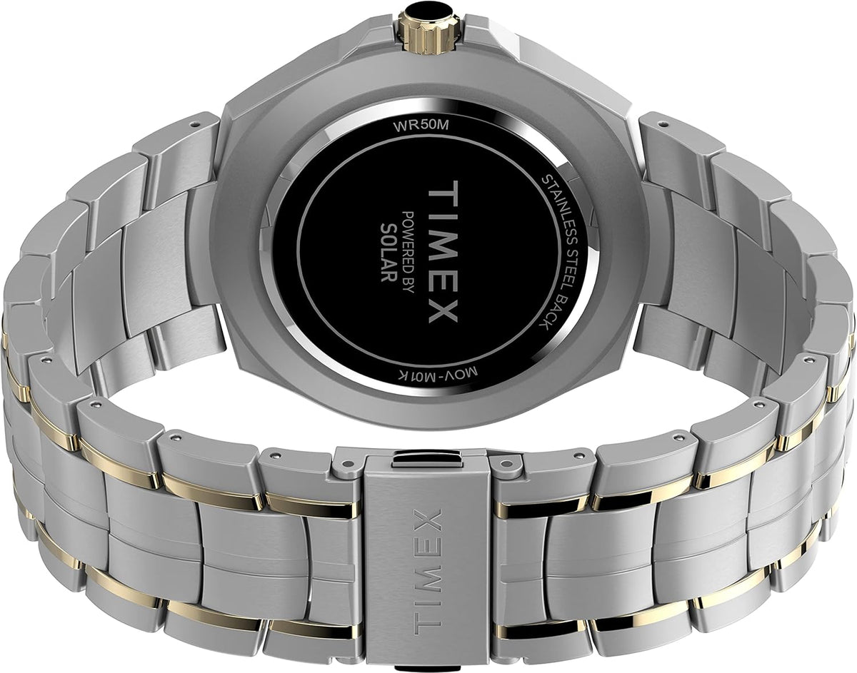 Timex Solar Men's Watch with Blue Dial and Silver Two Tone Bracelet TW2V39700
