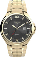 Timex Solar Men's Watch with Black Dial and Gold Bracelet TW2V39800