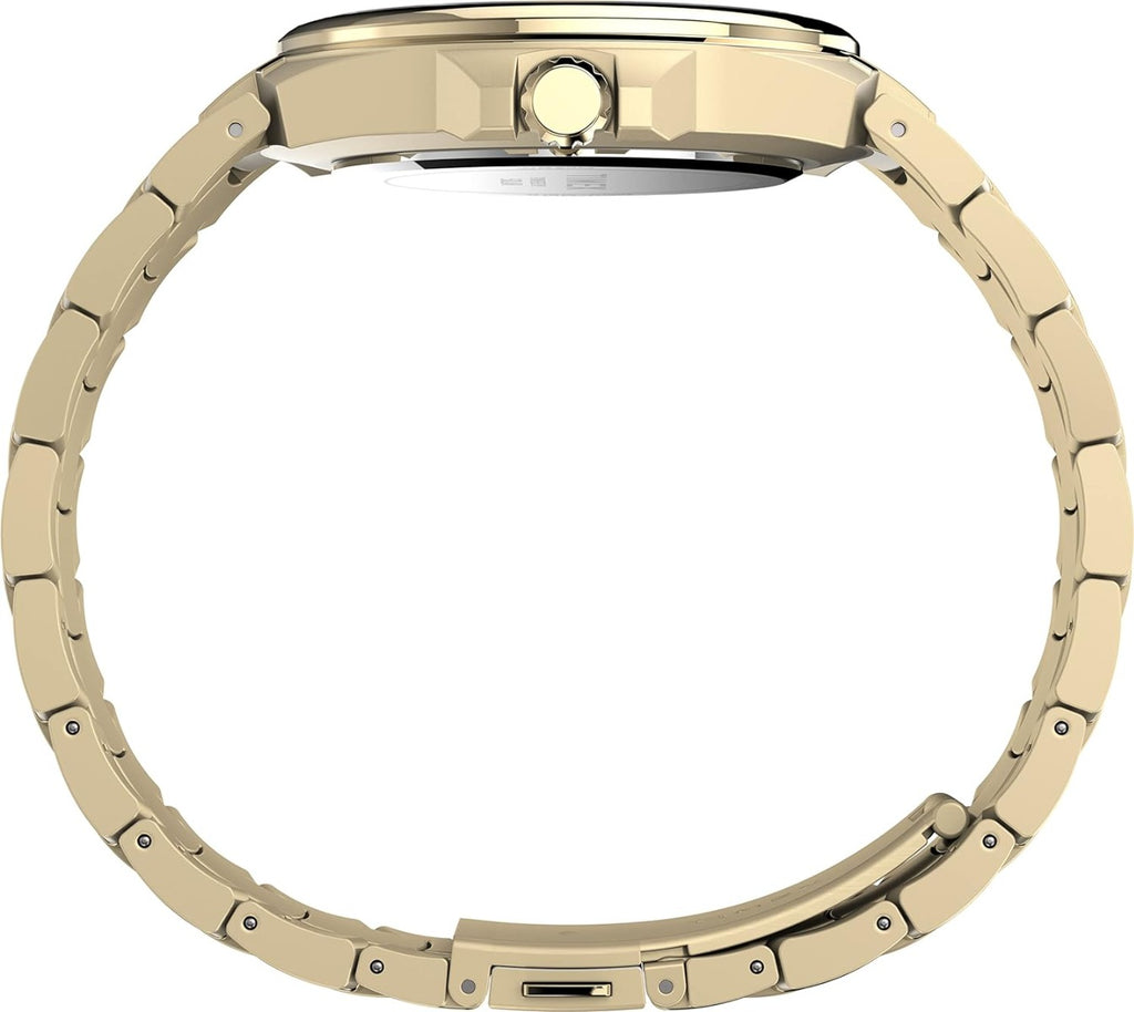 Timex Solar Men's Watch with Black Dial and Gold Bracelet TW2V39800