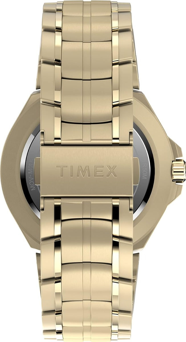 Timex Solar Men's Watch with Black Dial and Gold Bracelet TW2V39800