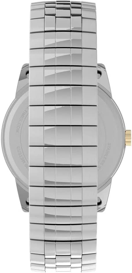 Timex Easy Reader Mens Watch with Black Dial and Silver Expanding Strap TW2V40200