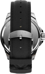 Timex Mens Watch with Blue Dial and Black Leather Strap TW2V43200