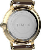 Cloc Menywod Timex gyda Strap Lledr Brown TW2V67000