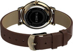 Cloc Menywod Timex gyda Strap Lledr Brown TW2V67000