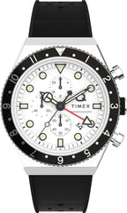 Timex Mens Q Chrono Watch with Black Silicone Strap TW2V70100
