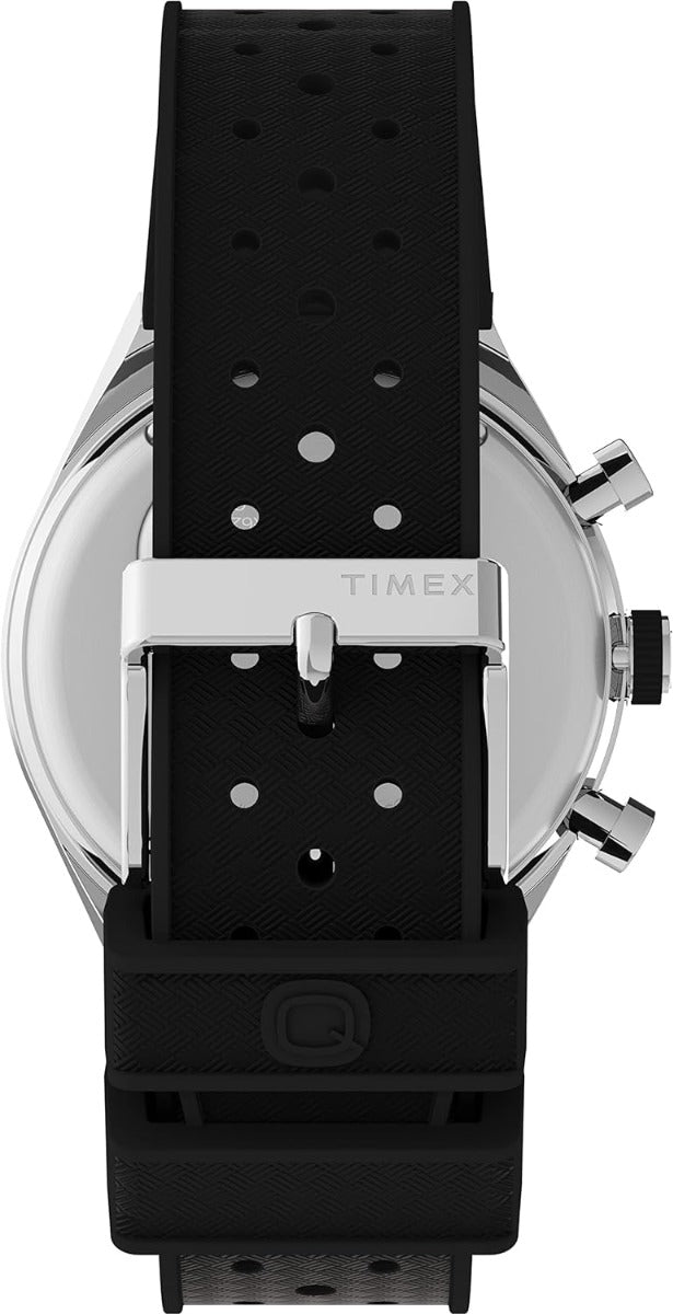 Timex Mens Q Chrono Watch with Black Silicone Strap TW2V70100