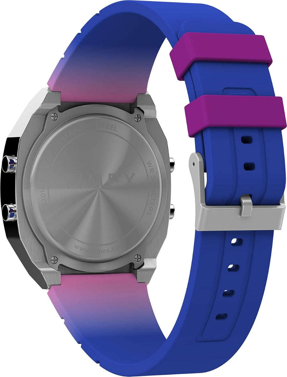 Timex Unisex Digital Watch with Blue and Purple Strap TW2V74600